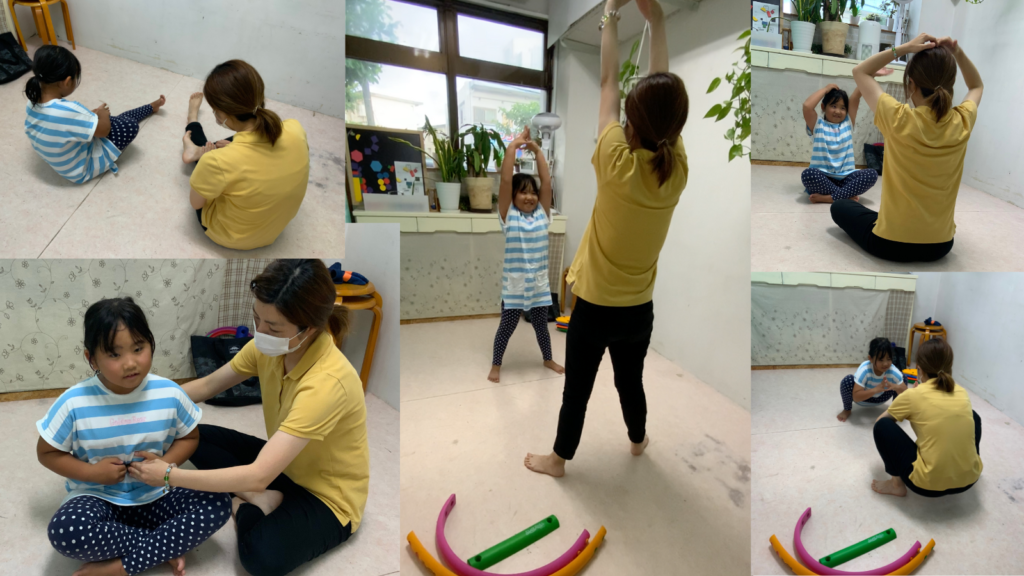 子どもの集中力・セルフコントロール力を高める体軸体操の様子